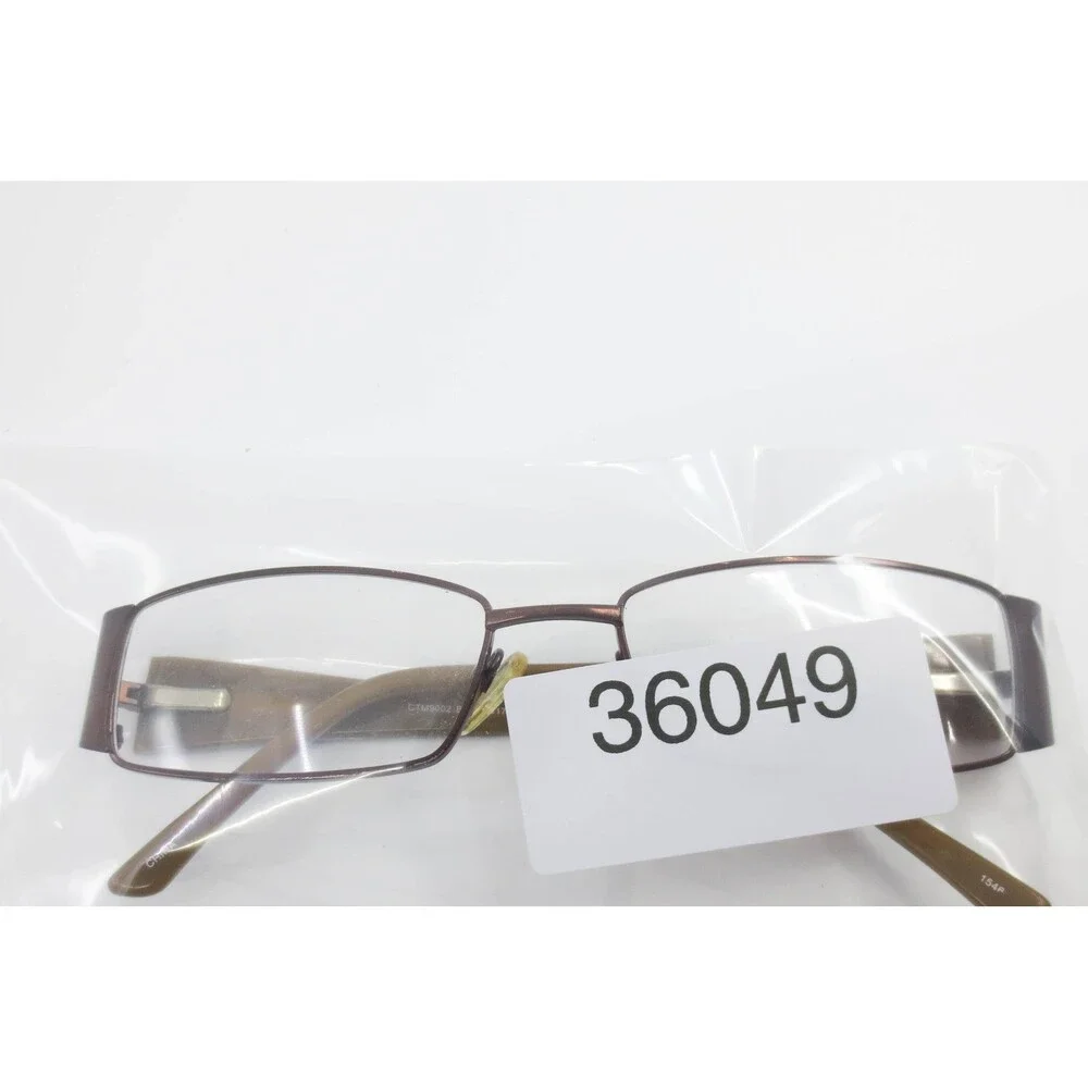 Tempo CTM9002 BR Brown Rectangular Eyeglass Frames 53-17-135 Demo Lenses New